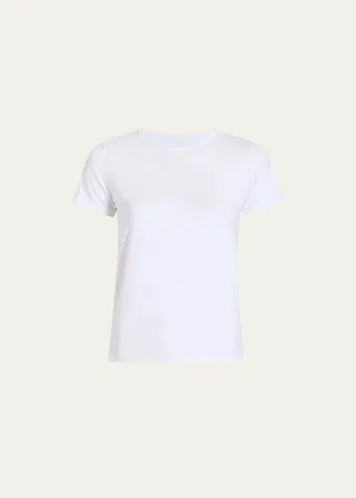 Another Tomorrow Fitted Cotton Tee In White