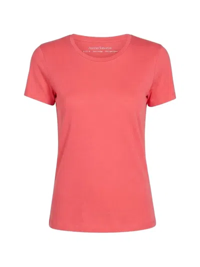 Another Tomorrow Fitted Cotton T-shirt In Pink