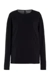Another Tomorrow Fitted Jersey T-shirt In Black