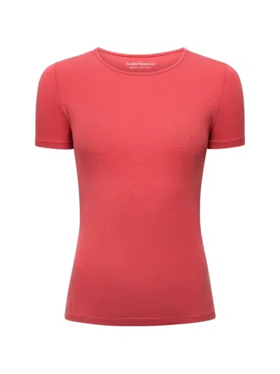Another Tomorrow Fitted Short-sleeve T-shirt In Red