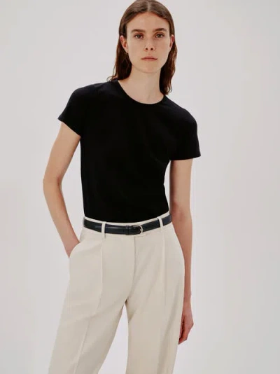 Another Tomorrow Fitted Tee In Black