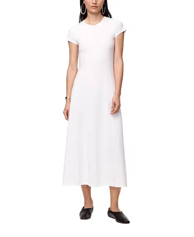 Another Tomorrow Short-sleeve Jersey Midi-dress In White