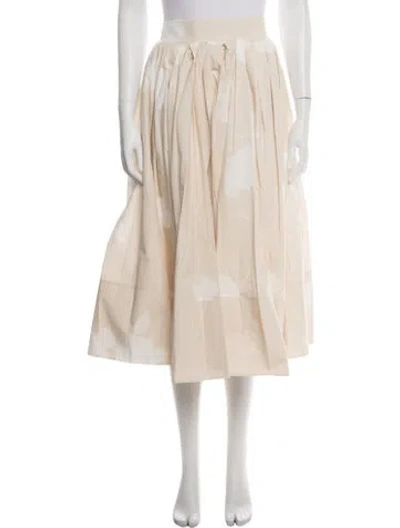 Pre-owned Another Tomorrow Floral Print Midi Length Skirt W/ Tags In Neutral
