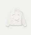 Another Tomorrow Fluid Cropped Trench In Off White