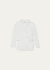 Another Tomorrow Fluid Double-breasted Jacket In Off White