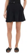 ANOTHER TOMORROW FLUID PLEATED SHORTS BLACK