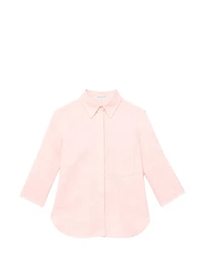 Another Tomorrow Linen-canvas Shirt In Pink
