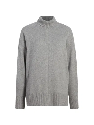 Another Tomorrow Front-seam Turtleneck Sweater In Gray