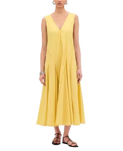 Another Tomorrow Full Skirt Dress In Yellow