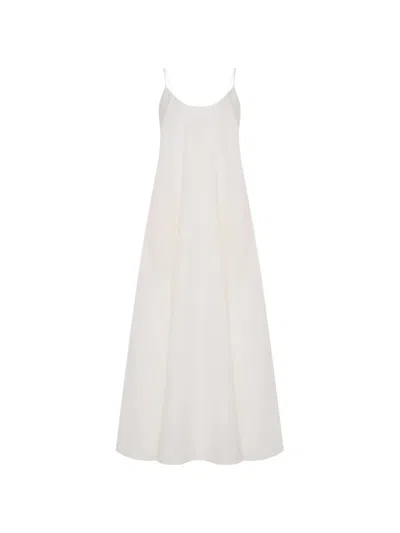 Another Tomorrow Gathered Back Maxi Dress In White