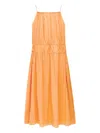 Another Tomorrow Gathered Scoop Back Dress In Orange