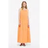 Another Tomorrow Gathered Scoop Back Dress In Papaya
