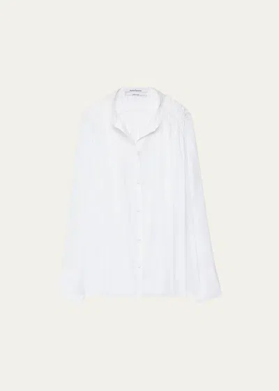 ANOTHER TOMORROW GATHERED VOILE BLOUSE
