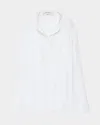 Another Tomorrow Gathered Organic Cotton-voile Shirt In Off White