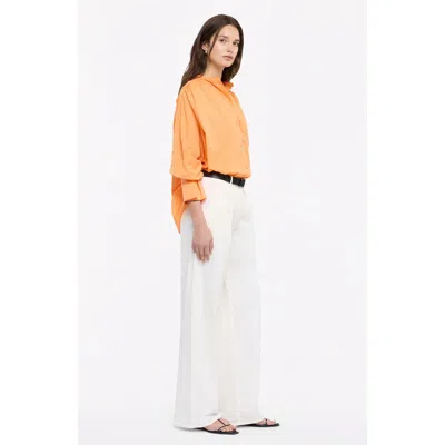 Another Tomorrow Gathered Voile Blouse In Papaya