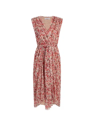 Another Tomorrow Gathered-detail Asymmetric Dress In Pink