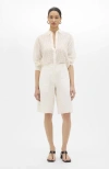 Another Tomorrow Gingham Bermuda Pant In Transparent