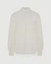 Another Tomorrow Gingham Blouse In White