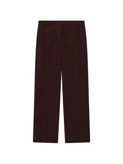 Another Tomorrow Graphic-stitch Trousers In Brown