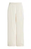 Another Tomorrow High-rise Crepe Straight-leg Pants In Ivory