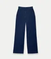 Another Tomorrow Chambray Relaxed Wide Leg Pants Dark Blue In Dark Wash