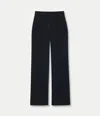 Another Tomorrow High Waisted Denim Trouser In Overdye Black
