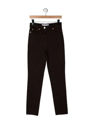 Pre-owned Another Tomorrow High-rise Straight Leg Jeans W/ Tags In Brown