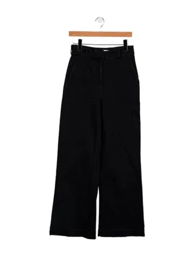 Pre-owned Another Tomorrow High-rise Wide Leg Jeans In Black