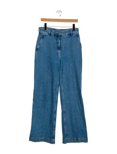 Pre-owned Another Tomorrow High-rise Wide Leg Jeans In Blue