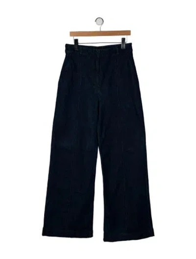 Pre-owned Another Tomorrow High-rise Wide Leg Jeans In Blue