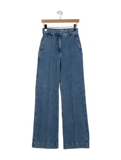 Pre-owned Another Tomorrow High-rise Wide Leg Jeans In Blue