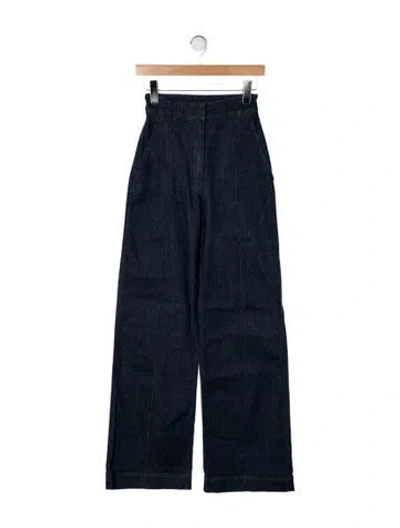 Pre-owned Another Tomorrow High-rise Wide Leg Jeans In Blue