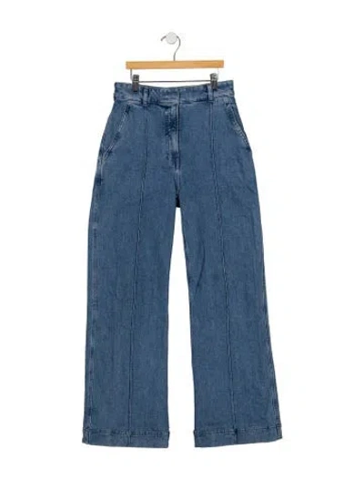 Pre-owned Another Tomorrow High-rise Wide Leg Jeans In Blue