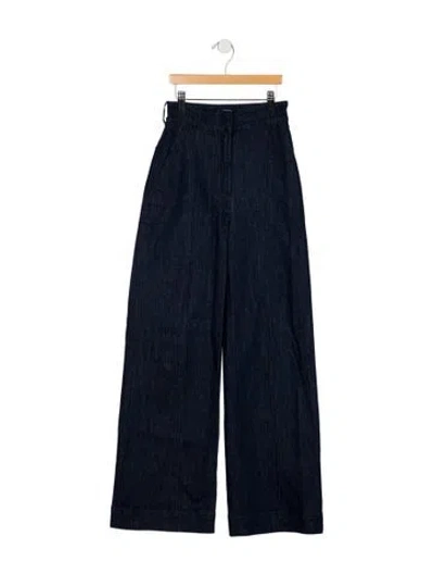 Pre-owned Another Tomorrow High-rise Wide Leg Jeans In Blue