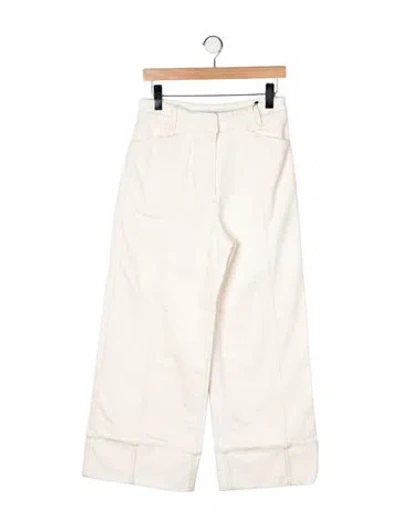Pre-owned Another Tomorrow High-rise Wide Leg Jeans In Neutral