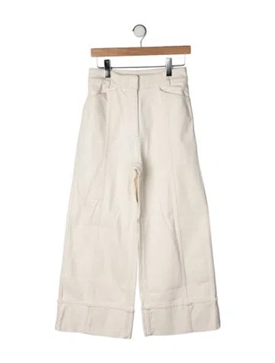 Pre-owned Another Tomorrow High-rise Wide Leg Jeans In Neutrals