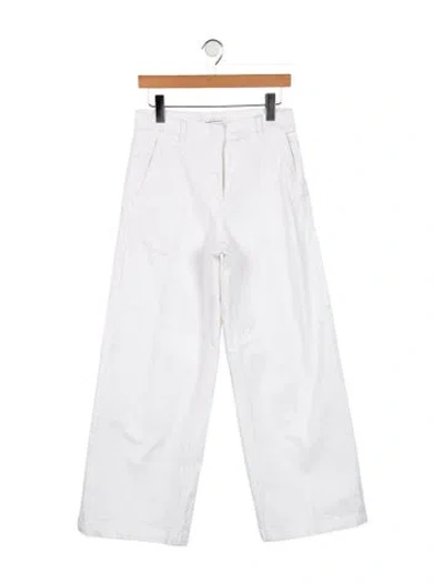 Pre-owned Another Tomorrow High-rise Wide Leg Jeans In White