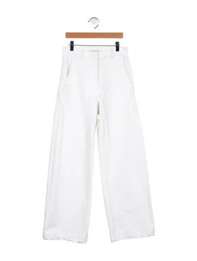 Pre-owned Another Tomorrow High-rise Wide Leg Jeans In White