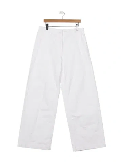 Pre-owned Another Tomorrow High-rise Wide Leg Jeans In White