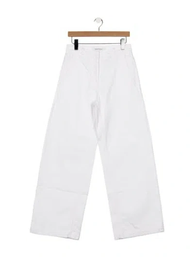 Pre-owned Another Tomorrow High-rise Wide Leg Jeans In White