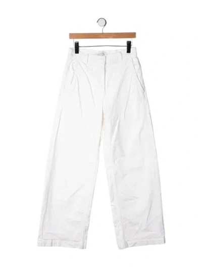 Pre-owned Another Tomorrow High-rise Wide Leg Jeans In White