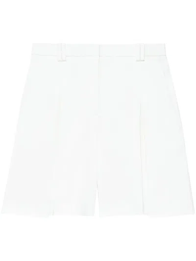 Another Tomorrow High-waisted Pleated Shorts In White