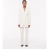 Another Tomorrow Jersey Double-breasted Jacket In Vanilla