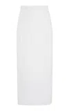 Another Tomorrow Knit Column Midi Skirt In White