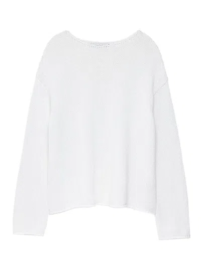 Another Tomorrow Knitted Jumper In White