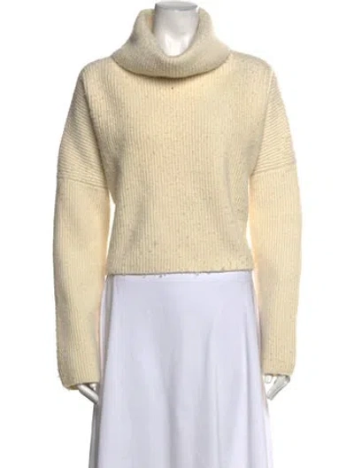 Pre-owned Another Tomorrow Lambswool Turtleneck Sweater In Neutral