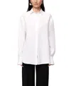 Another Tomorrow Linen Oversized Mens Shirt In White