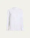 Another Tomorrow Linen Oversized Mens Shirt In White