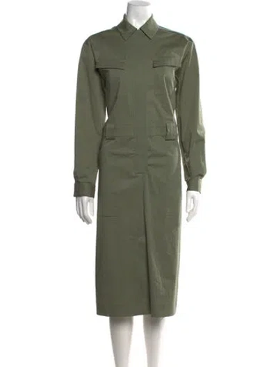 Pre-owned Another Tomorrow Long Dress In Green