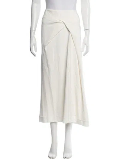 Pre-owned Another Tomorrow Long Skirt In White